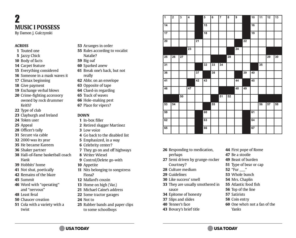 USA TODAY Crossword 2: 200 Puzzles from The Nations No. 1 Newspaper (USA Today Puzzles) (Volume 17)