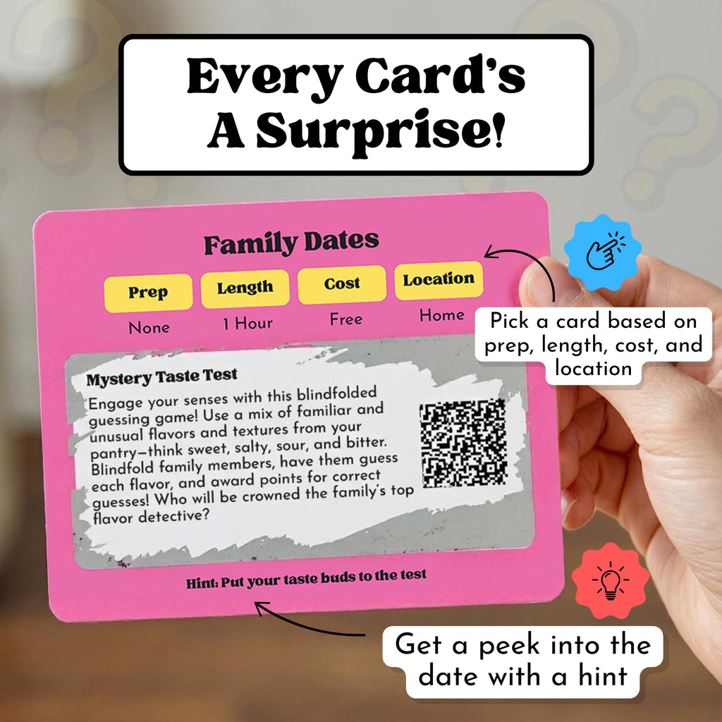 Happy Duo Family Dates 40 Scratch Off Cards – Fun Activities & Date Night Ideas for Kids and Parents – Adventure Card Game for Families – Valentine Gift for Kids & Family Nights