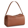 befen Brown Leather Crossbody Bag for Women, Small Genuine Leather Hobo Purse, Soft Top Grain Leather Barrel Bag with RFID Card Slots