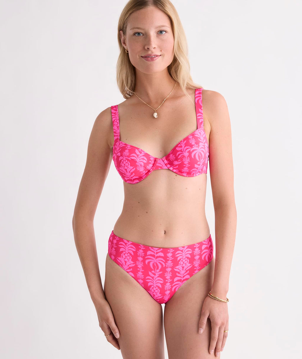 vineyard vines Amagansett Underwire Bikini Top, Coral Punch Print, S
