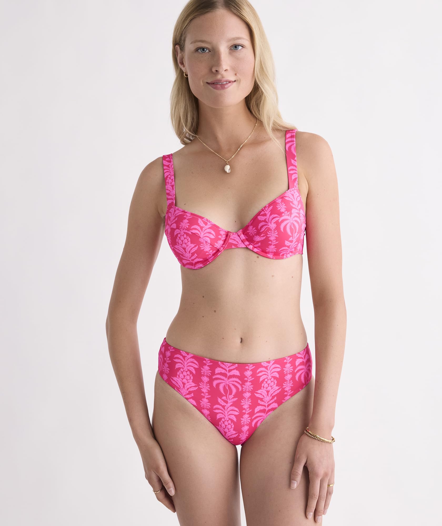 vineyard vines Amagansett Underwire Bikini Top, Coral Punch Print, S