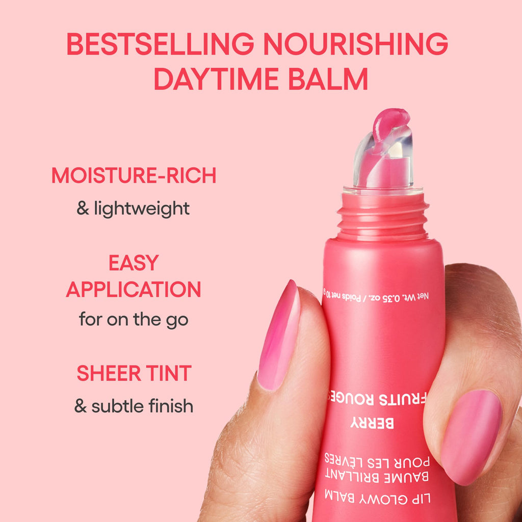 LANEIGE Lip Glowy Balm: Sheer Tinted Lip Treatment Balm Tube with Shea & Murumuru Butters for Hydrating, Moisturizing, Glossy, Non-Sticky Shine, Berry | Korean Skin Care, Pear