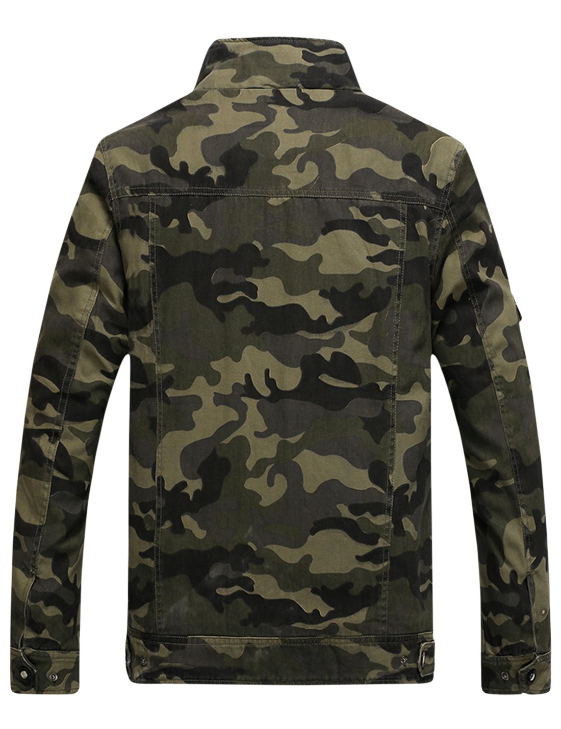 Springrain Men's Casual Military Jackets Camouflage Cotton Army Jacket Outwear(ArmyGreen, L)