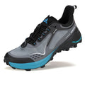 HUMTTO Men's Quick Laces Hiking Sneaker Lightweight Breathable Walking Outdoors Trail Running Shoes Grey/Black 13