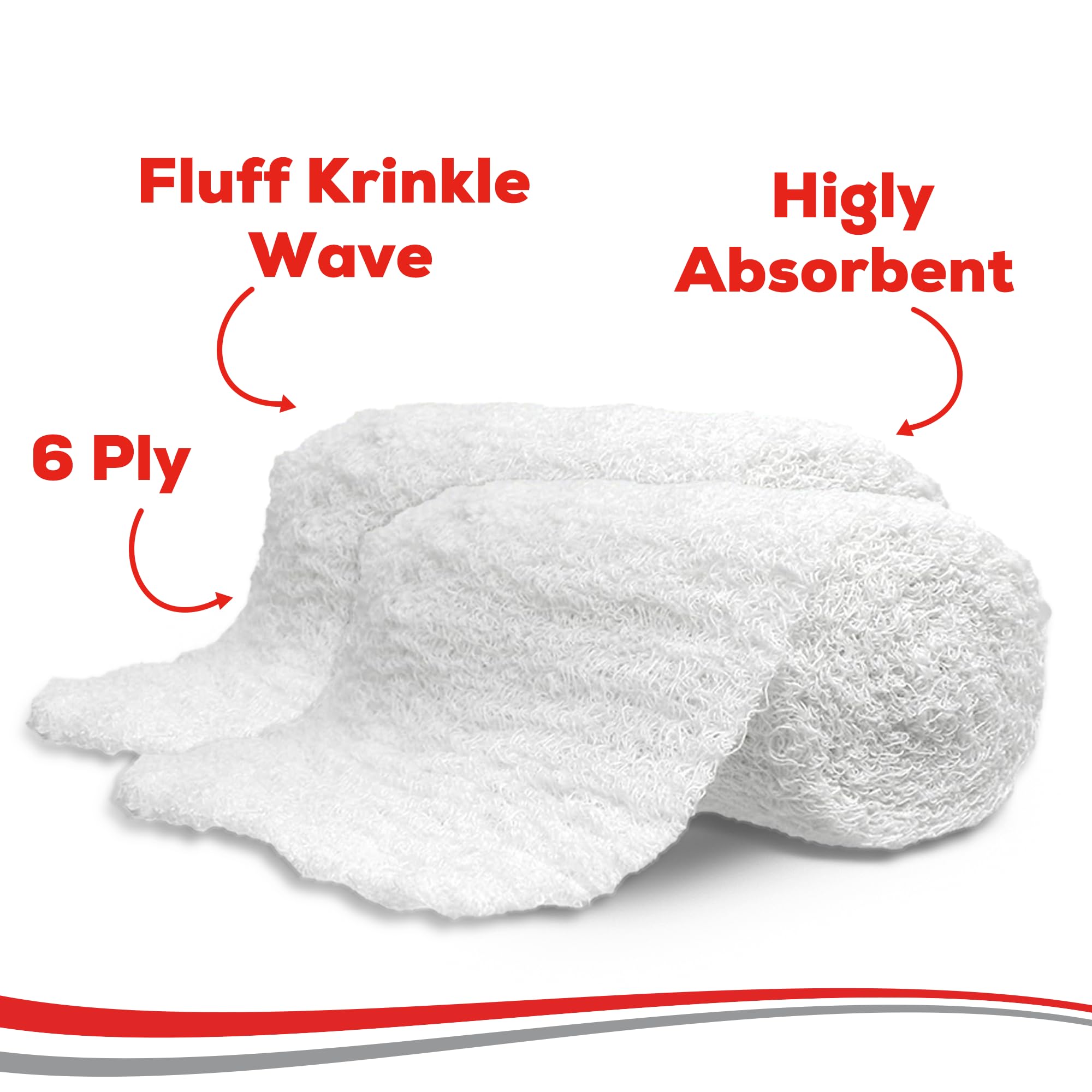 Kerlix Gauze Bandage Rolls - 4 1/2 in x 4.1 Yds, 6 Ply - 6 Single Sterile Pocuhes- Extra Absorbency - Latex Free, Hospital Grade Cotton Fluff Bandage Wrap Krinkle Style - for Wound Care & First Aid