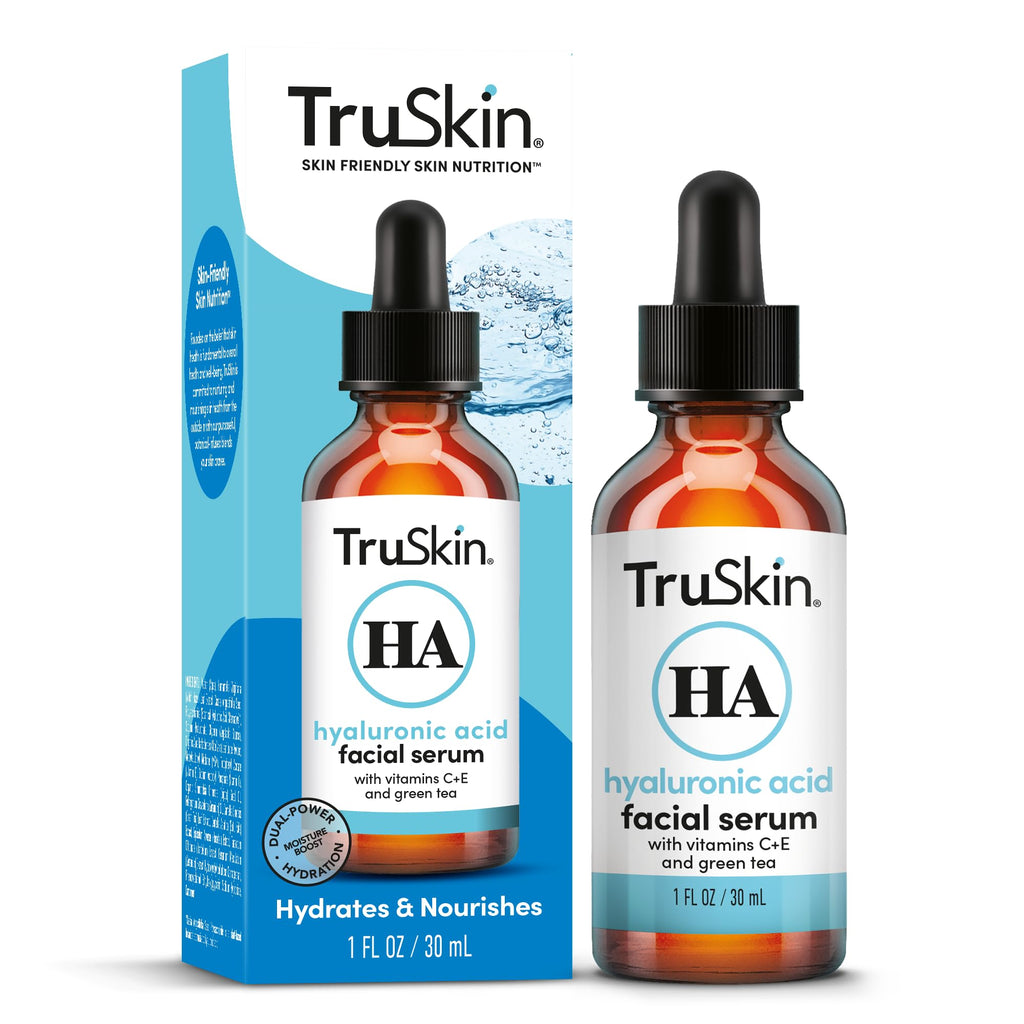 TruSkin Hyaluronic Acid Serum for Face – 7 Ultra-Hydrating Ingredients – Moisturizing & Plumping Facial Serum for Smooth, Healthy-Looking Skin, 1 Fl Oz