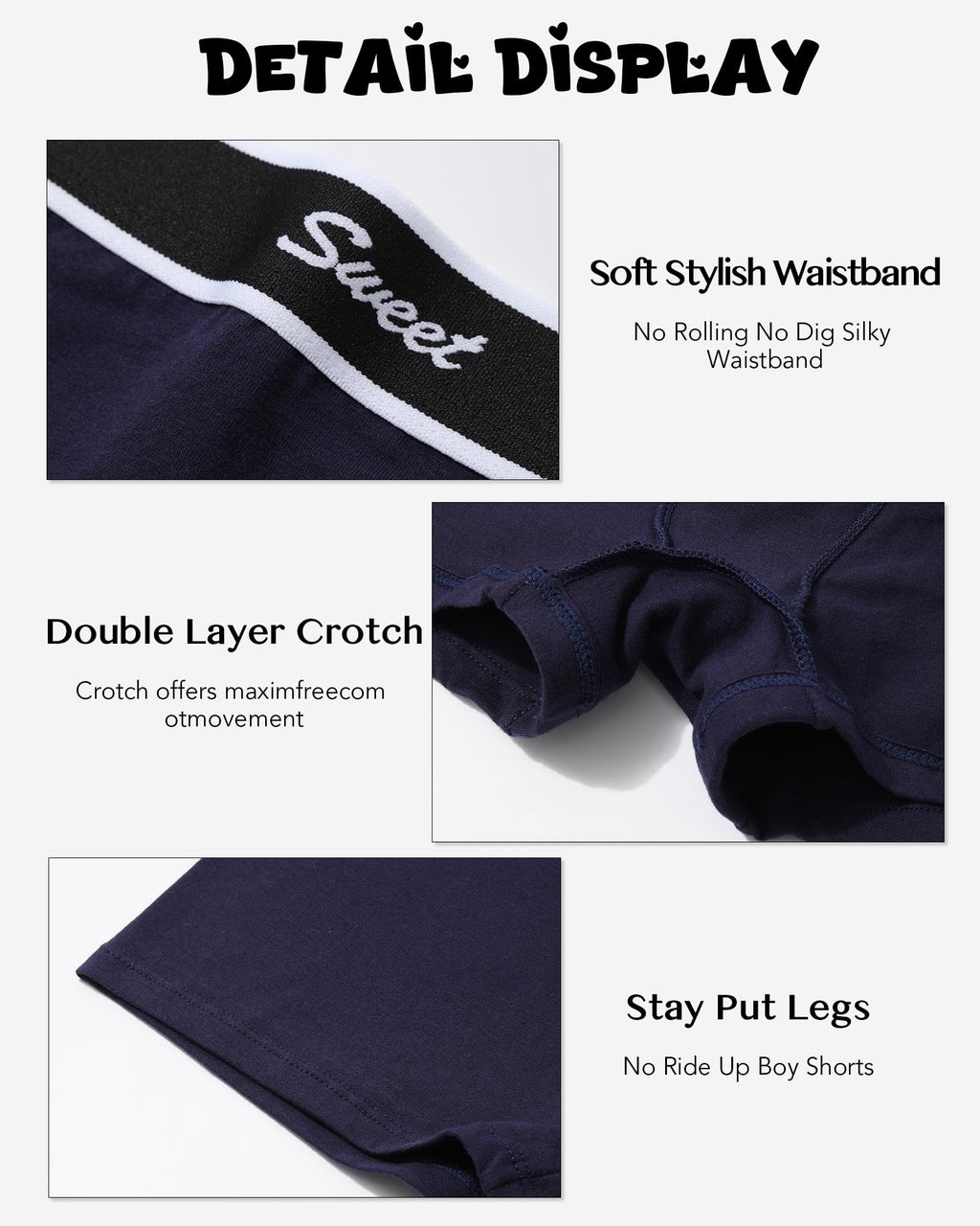 LEVAO Cotton Boy Shorts Underwear for Women High-waisted Full Coverage Boxer Briefs Panties 5 Pack S-XXL