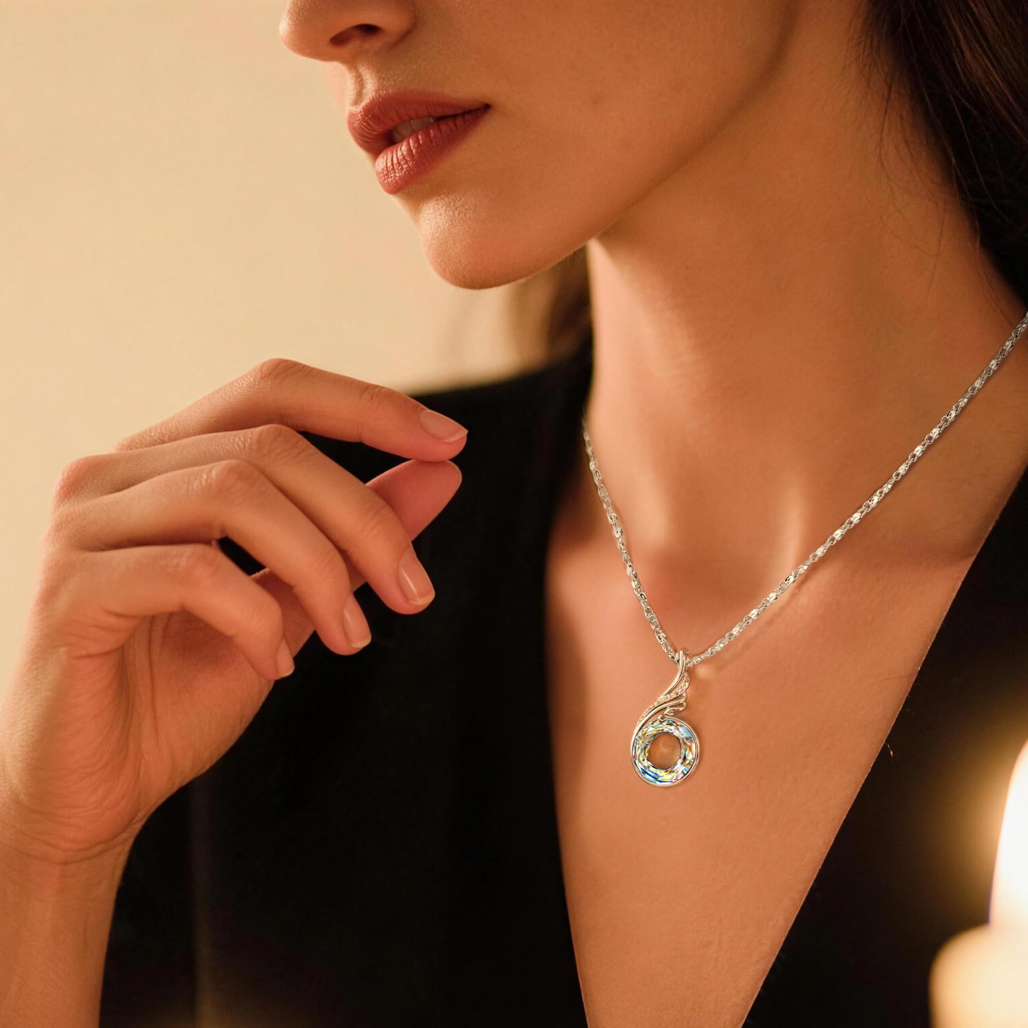 Kate Lynn Phoenix Necklaces for Women Crystal Pendant Necklace Jewelry Birthday Gifts for Women Christmas Mothers Day Gifts for Mom Wife Daughter Gift for Girlfriend Best Friends Lady