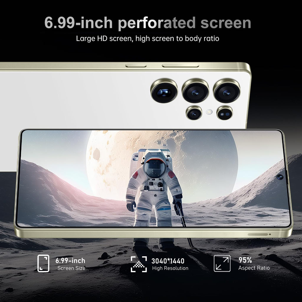 MMY I25 Ultra 5G Unlocked Smartphone,16GB+512GB Fully Cell Phone for Android 14, 6.99" Unlocked Cell Phone, 7000mAh, 68MP+108MP Dual Camera/Dual SIM/Fingerprint Lock/Face (White)
