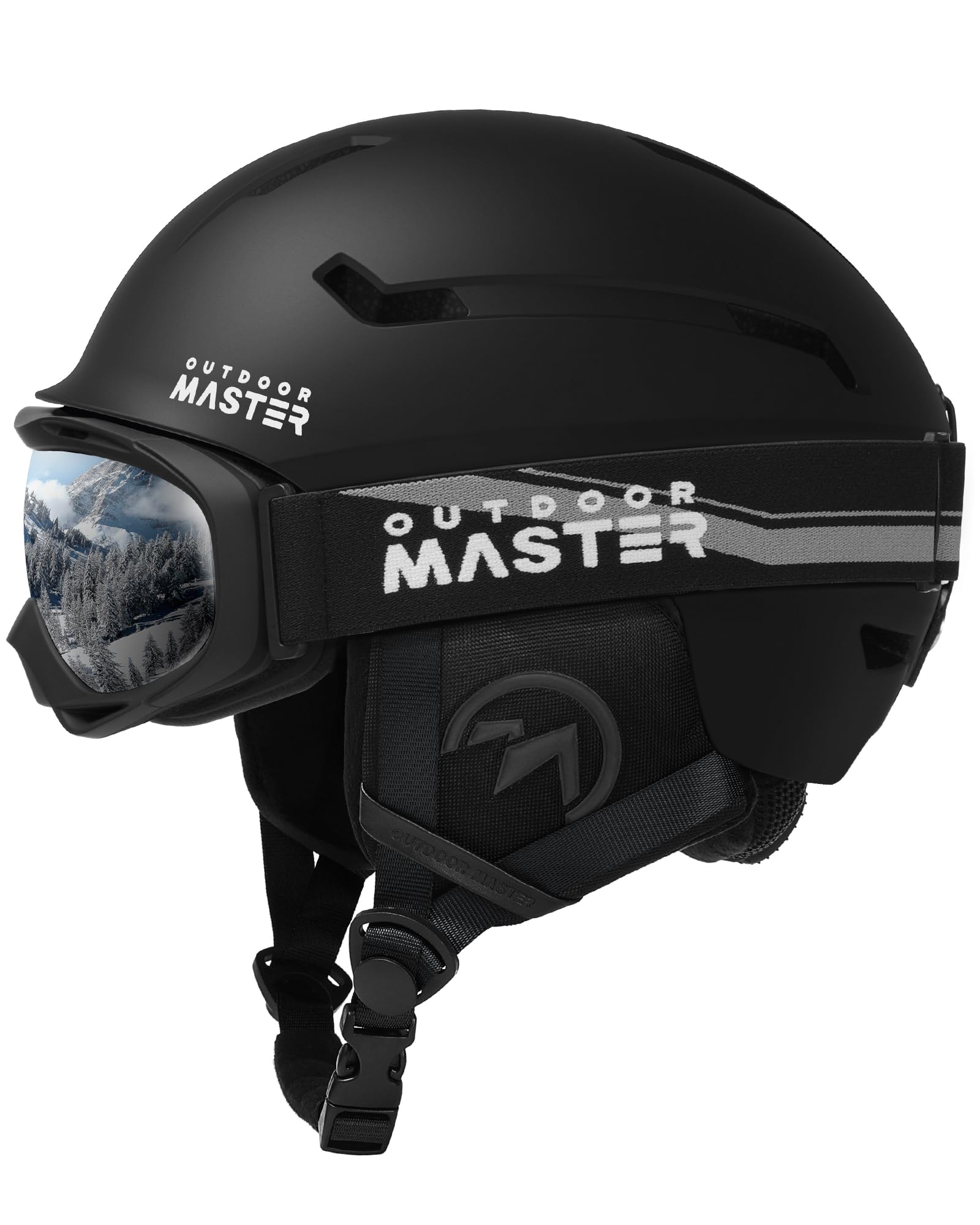OutdoorMaster Ski Helmet Set,Snowboard Helmet with Goggles for Adults - Durable PC Shell, Protective EPS Foam & 10 Cooling Vents -Snow Helmets for Men, Women & Youth