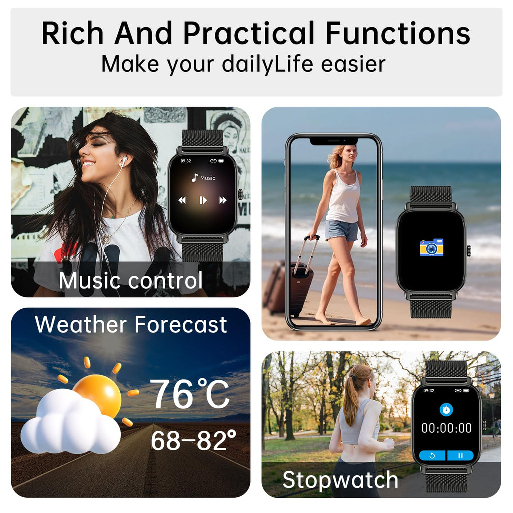 Smart Watch for Men Women Fitness: Waterproof Make Answer Call Running Smartwatch for Android Phone iPhone Samsung Compatible Digital Mens Watches SpO2 Sleep Heart Rate Monitor Step Pedometer Tracker