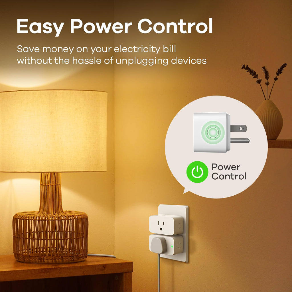 Linkind Matter Smart Plug, Work with Apple Home, Siri, Alexa, Google, SmartThings, Smart Home Smart Outlet Timer 15A/1800W, APP Remote Control & Schedule, ETL & FCC Certified, 2.4G Wi-Fi Only, 4 Pack