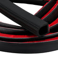 Sacubee Rubber D Shape Door Seal Strip 1" RV Slide Out Seal Self Adhesive EPDM Rubber Heavy Duty Automotive Weather Stripping for Fill Gaps Apply to Car Truck RV Boat Home Application (42 Feet)