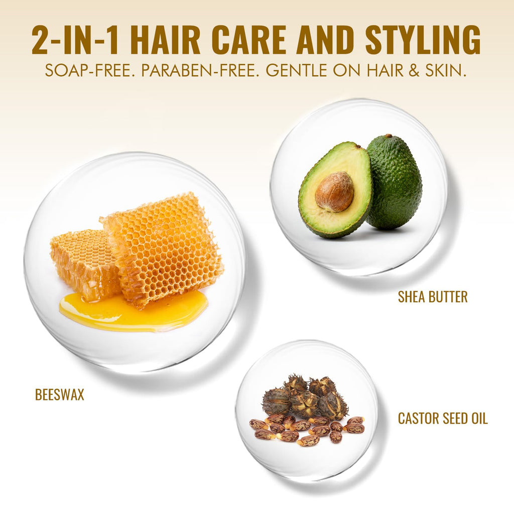 Dolahair Hair Wax Stick - Flyaway Control and Styling Pomade for Kids, Women, and Men - Accessorie Slick Back Hair Brush Kit Hair Bun Maker (Pack of 4)