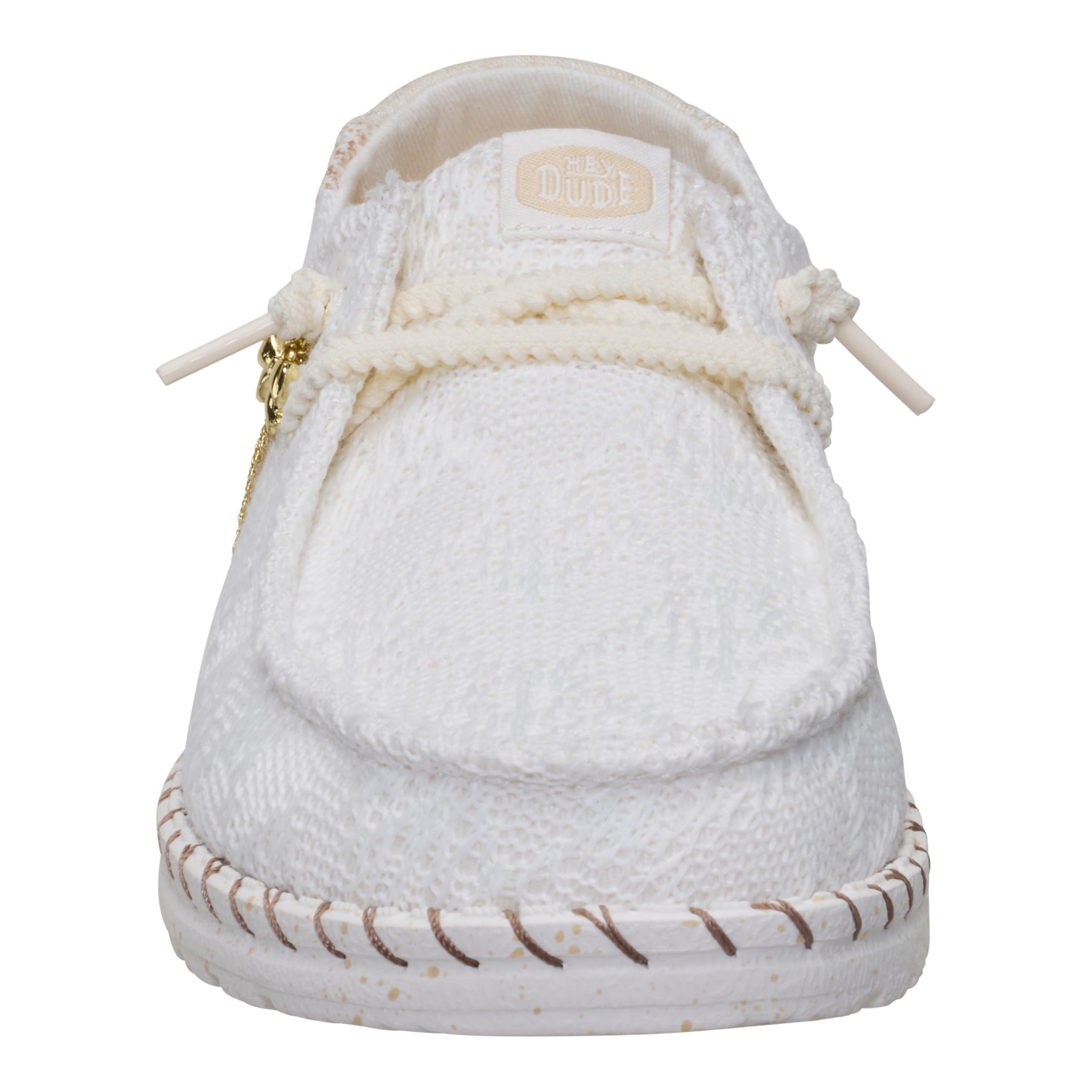 HEYDUDE Wendy Boho Knit White Size 8, Women’s Shoes, Slip-on Loafers, Comfortable & Light-Weight