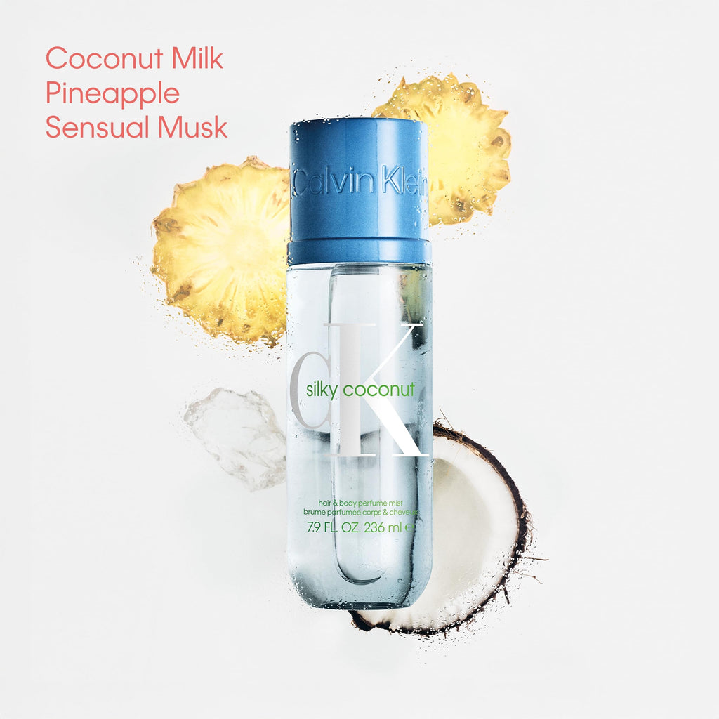 Calvin Klein CK Silky Coconut – Gourmand Unisex Hair & Body Perfume Mist – With Notes of Coconut Milk, Pineapple & Musk