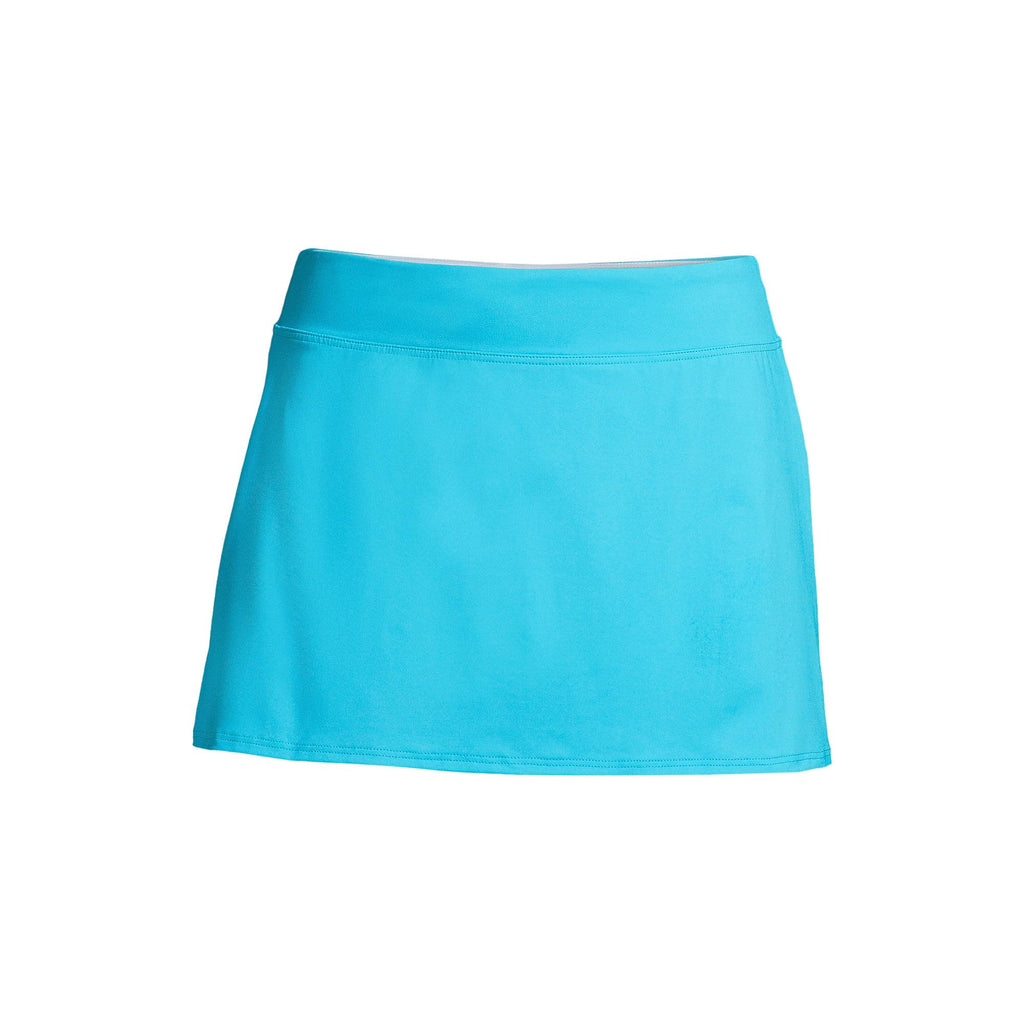 Lands' End Womens Chlorine Resistant Swim Skirt Swim Bottoms Control Turquoise Regular 2