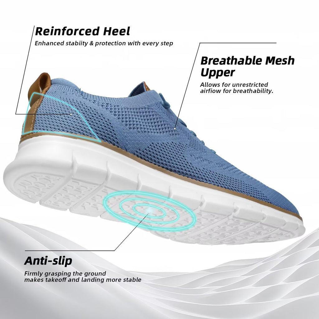 Men's Casual Business Shoes Fashion Mesh Dress Oxfords Walking Work Boat Sneakers Comfortable Lightweight