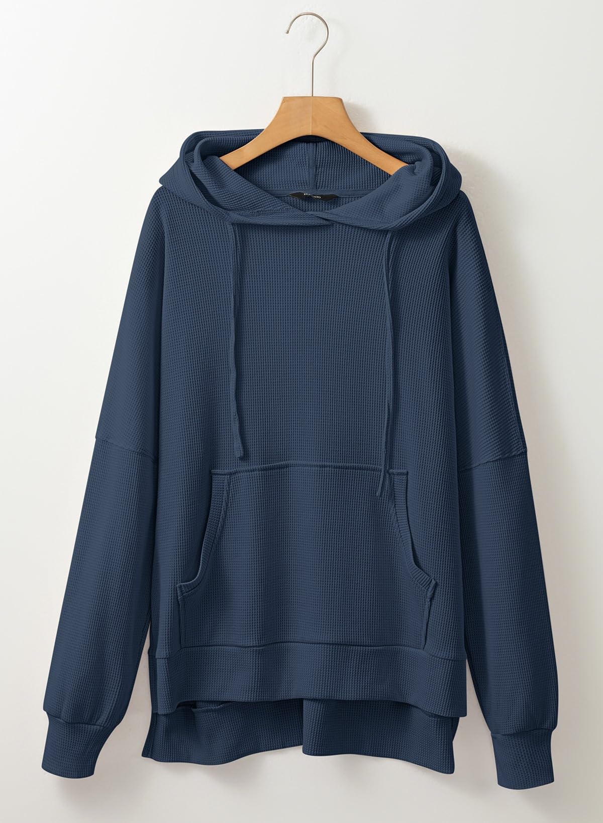 Dokotoo Women Ladies Hoodies Oversized Long Sleeve Sweatshirt for Women 2025 Fashion Plus Size Waffle Knit Winter Clothes Hooded Sweatshirts Casual Loose Hoodie with Pocket Dark Blue Medium