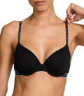 Victoria's Secret Cotton Push Up Perfect Shape T Shirt Bra, Full Coverage, Padded, Smoothing, Bras for Women, Black Logo Band, 34DD