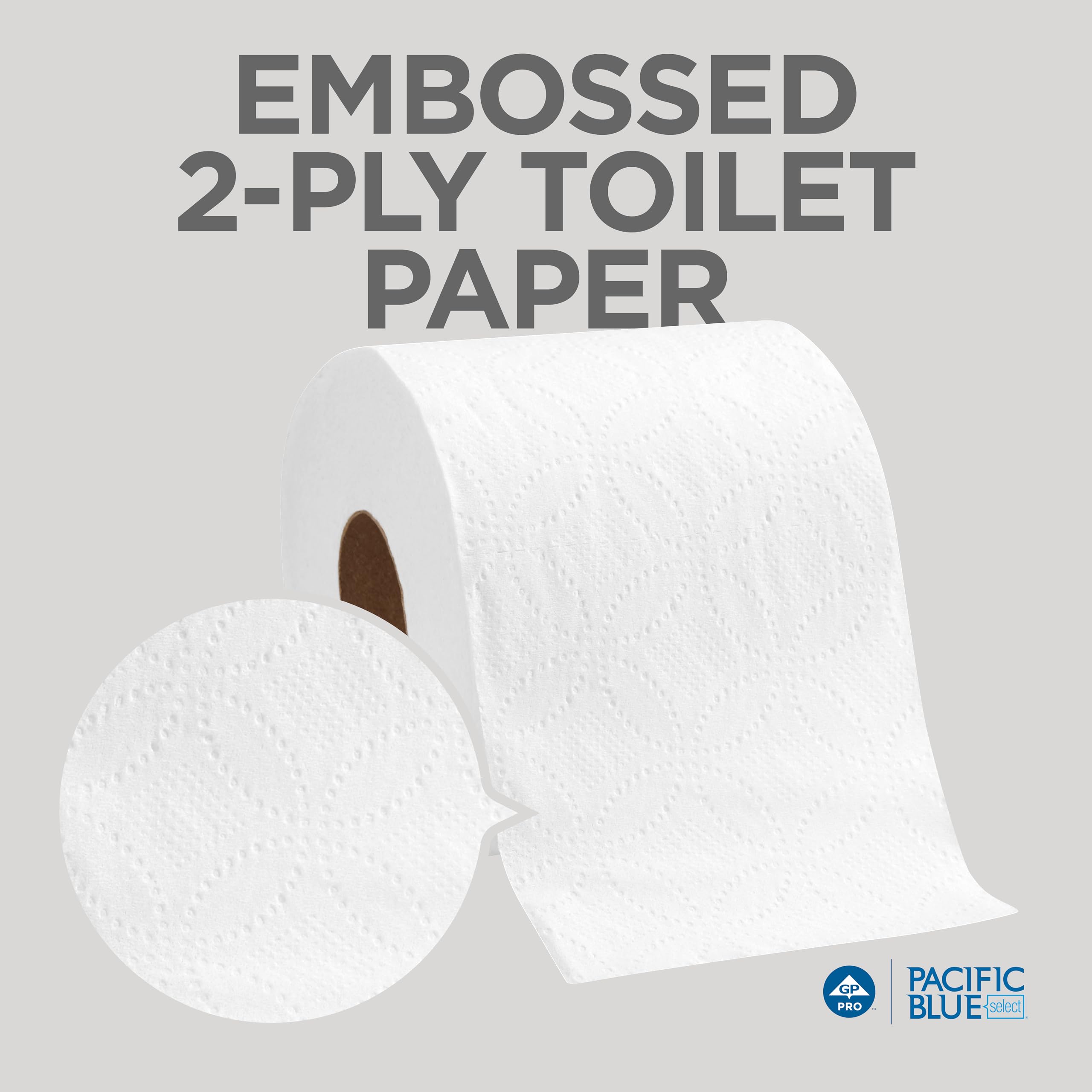 Georgia-Pacific Blue Select 2-Ply Embossed Toilet Paper, 18280/01, 550 Sheet Per Roll, 80 Rolls Per Case