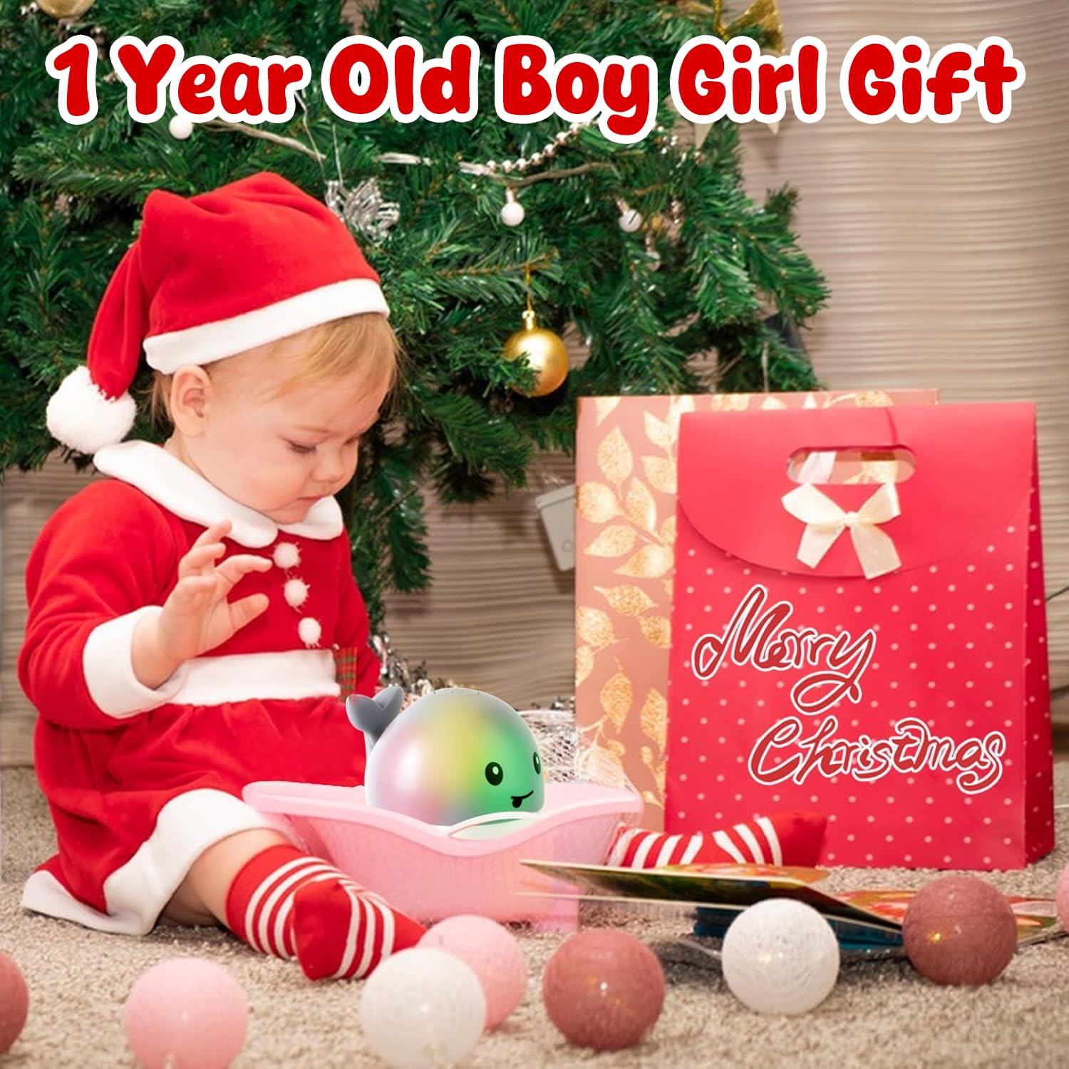 Gigilli Bath Toys for Kids Ages 1-3, Baby Bath Toys 1 2 3 Year Boy Girl Valentines Gifts for Babies 6-12-18 Months, Light Up Whale Bath Toy Sprinkler Toddler Birthday Bathtub Fountain Pool Water Toy
