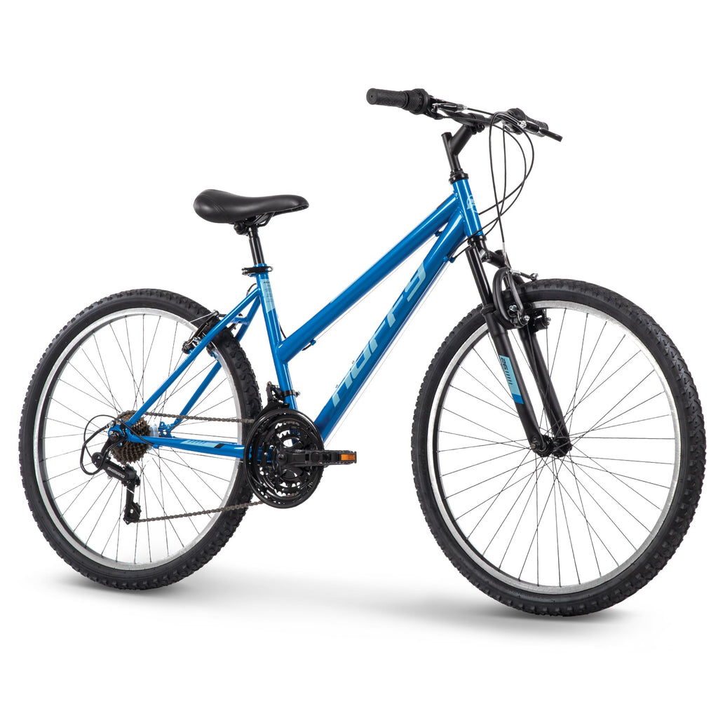 Huffy Stone Mountain Womens 26 Inch Mountain Bike, Deep Sea Gloss Frame, 21-Speed Shimano Twist Shifting, Front Suspension, Comfort Saddle | 20"/24"/26" Sizes, 6-21 Speeds, Dual Suspension Available |