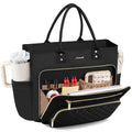 LOVEVOOK Teacher Tote Bag for Women Work, Laptop Bag Work Tote Bag Nurse Bags With Large Cup Holder, Professional Computer Briefcase Business Large Purses Handbag, Diaper Bag Mother Gift, Black