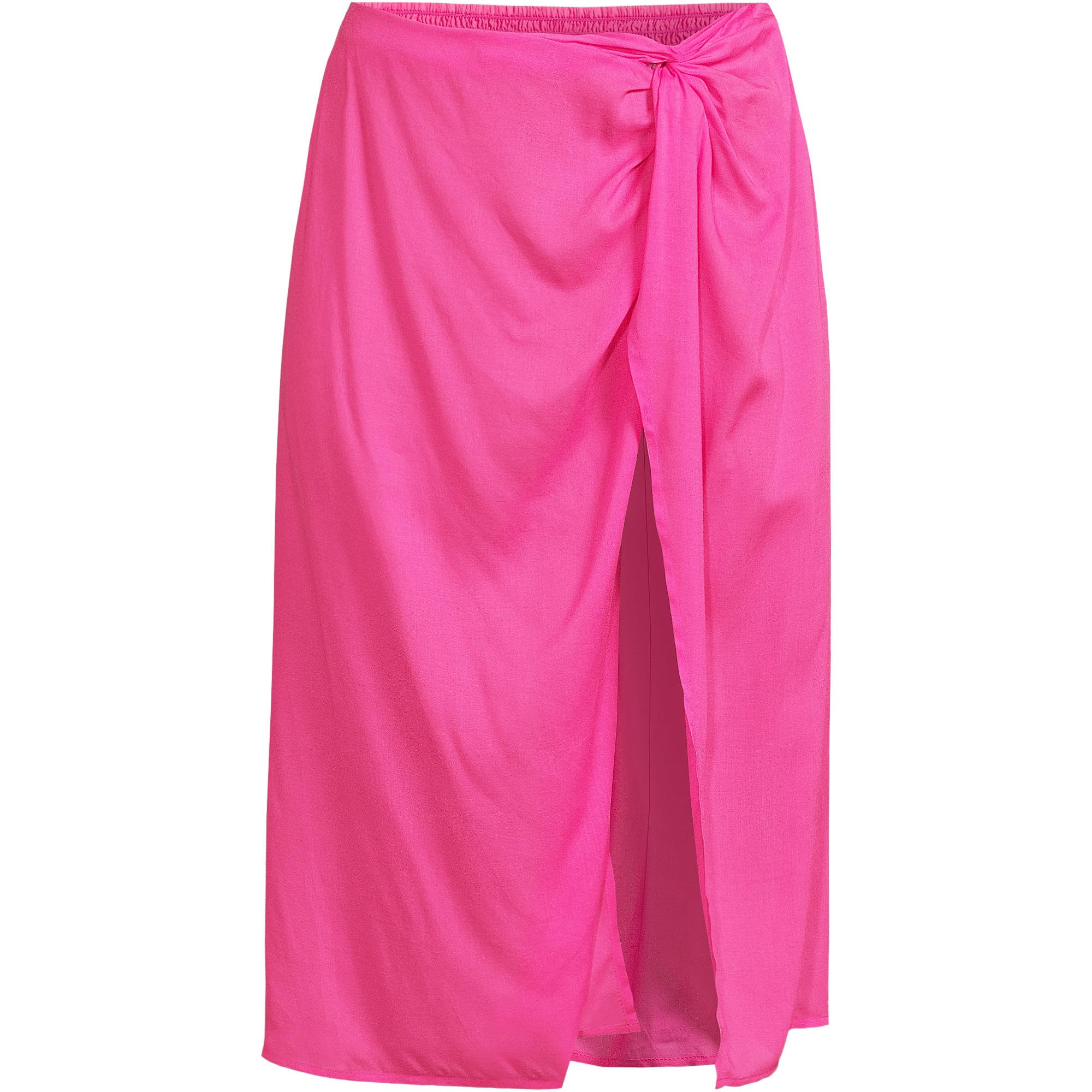 Lands' End Women's Twist Front Knee Length Swim Cover-up Skirt X-Small Prism Pink