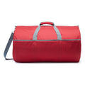 Amazon Essentials 25-inch Foldable Packable Nylon Duffel Bag for Travel and Sports with Multiple Zippered Pockets, 35 lb Weight Capacity, Collapsible for Easy Storage, Red