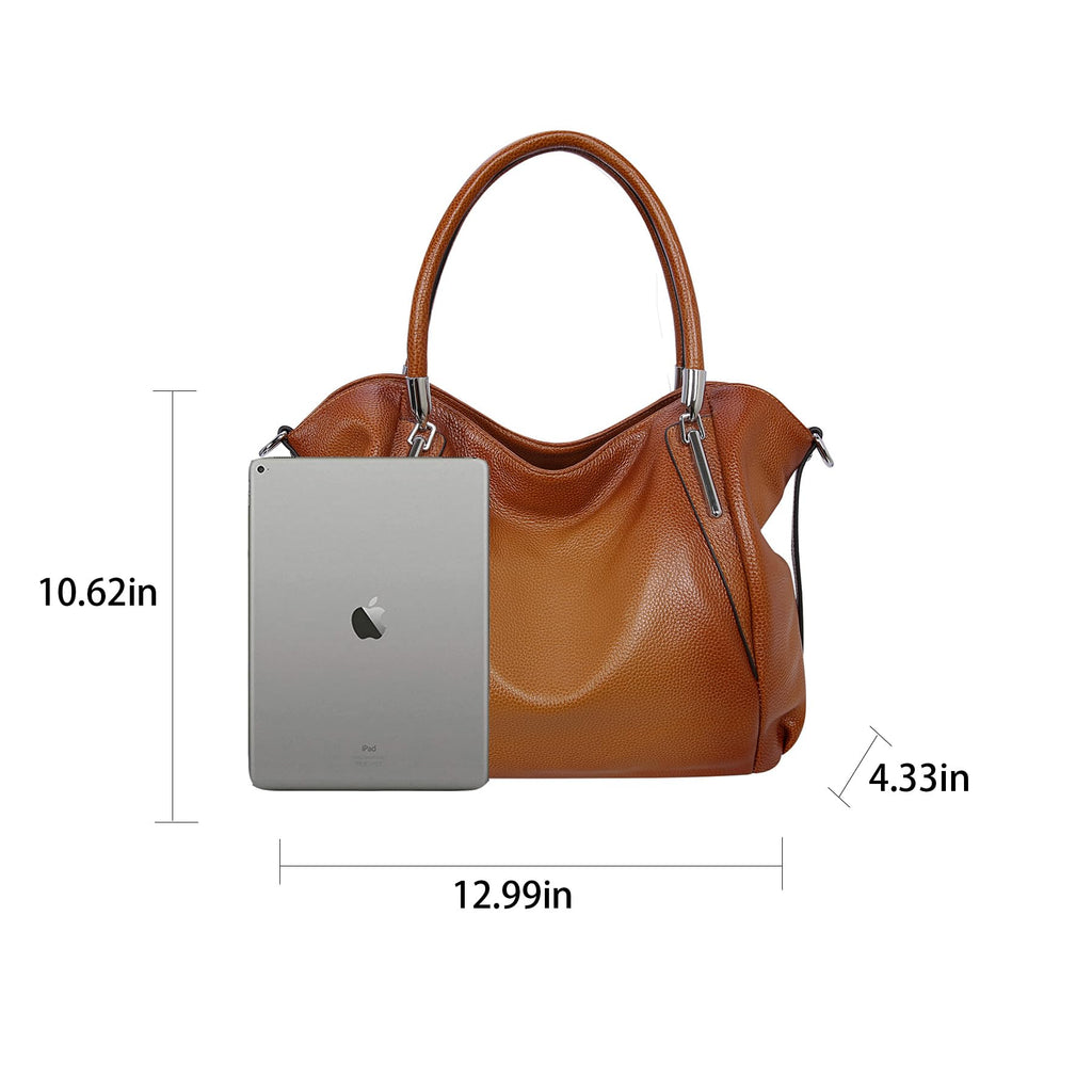 HESHE Genuine Leather Purses for Women Shoulder Handbags Hobo Tote Bags(SL)
