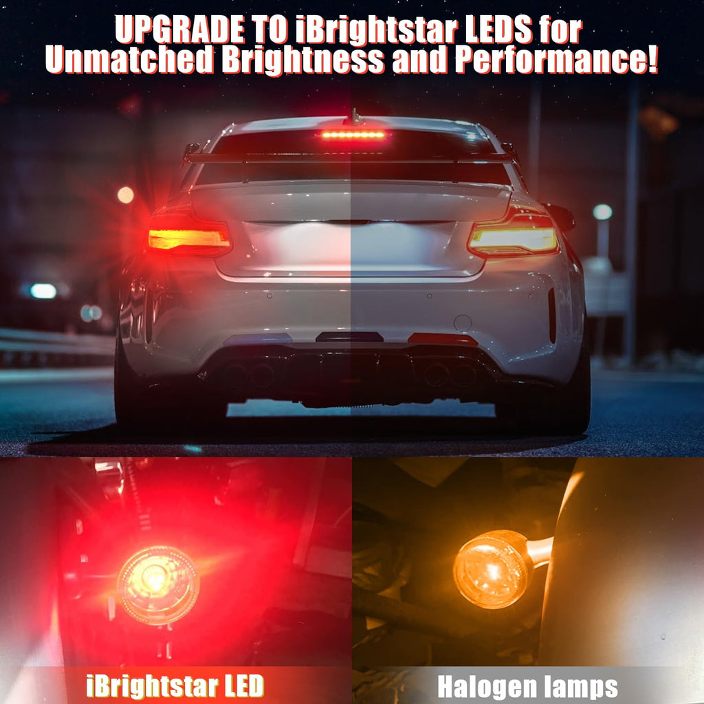 iBrightstar 7443 LED Bulb Red, 7440 LED Brake Light Bulbs Super Bright for Rear Brake Lights and Tail Lights, 2 Pack