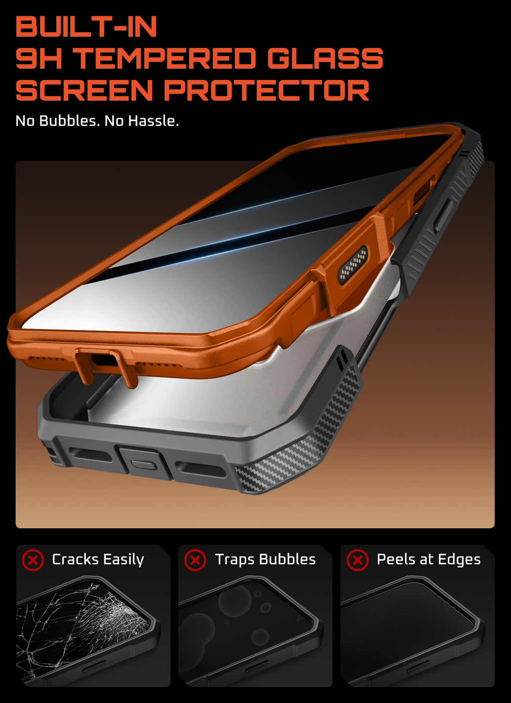 SUPCASE for iPhone 17 Pro Case with Tempered Glass Screen Protector (UBGrip Pro), [Camera Control Cover] [Compatible with MagSafe] [Built-in Kickstand] Full-Body Heavy Duty Magnetic Phone Case, Coral
