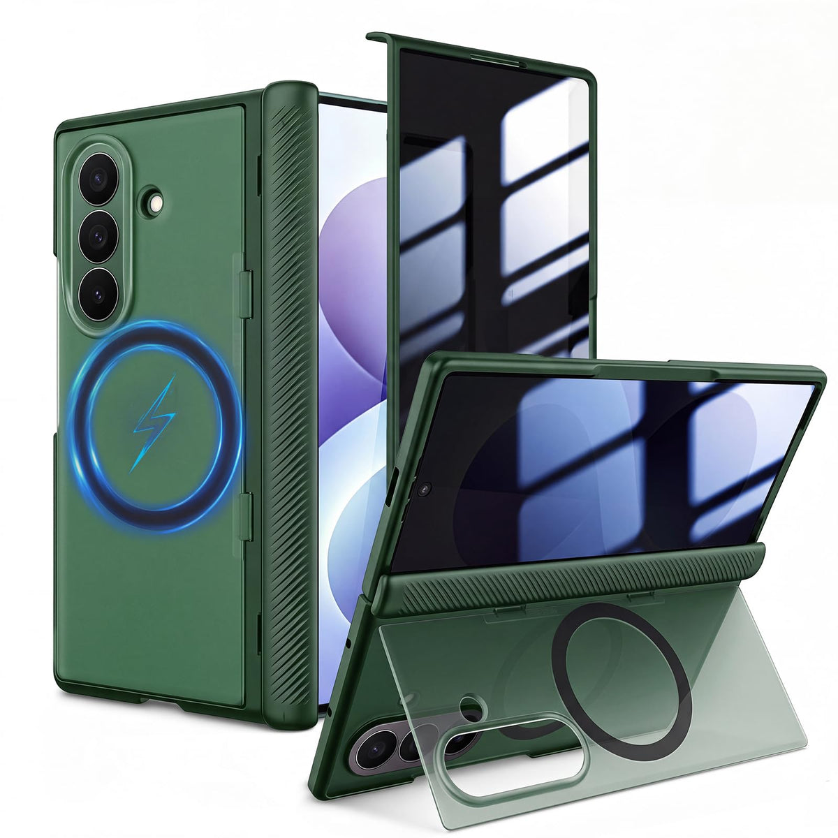 LIDEEYA for Z Fold 8 Ultra Case with Hivisible Kickstand Privacy Screen