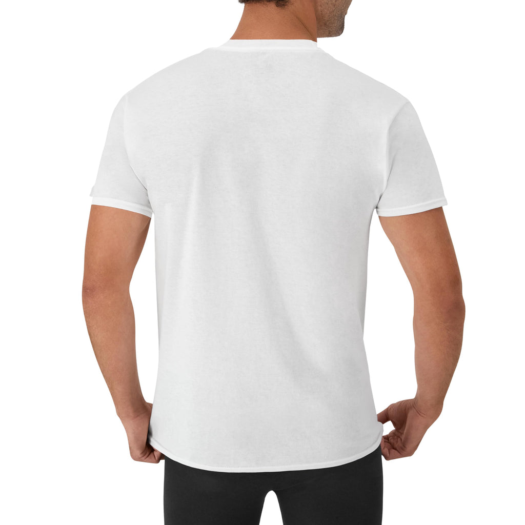 Hanes Mens Cotton, Moisture-wicking V-neck Tee Undershirts, Multiple Packs And Colors, White - 6 Pack, X-Large US