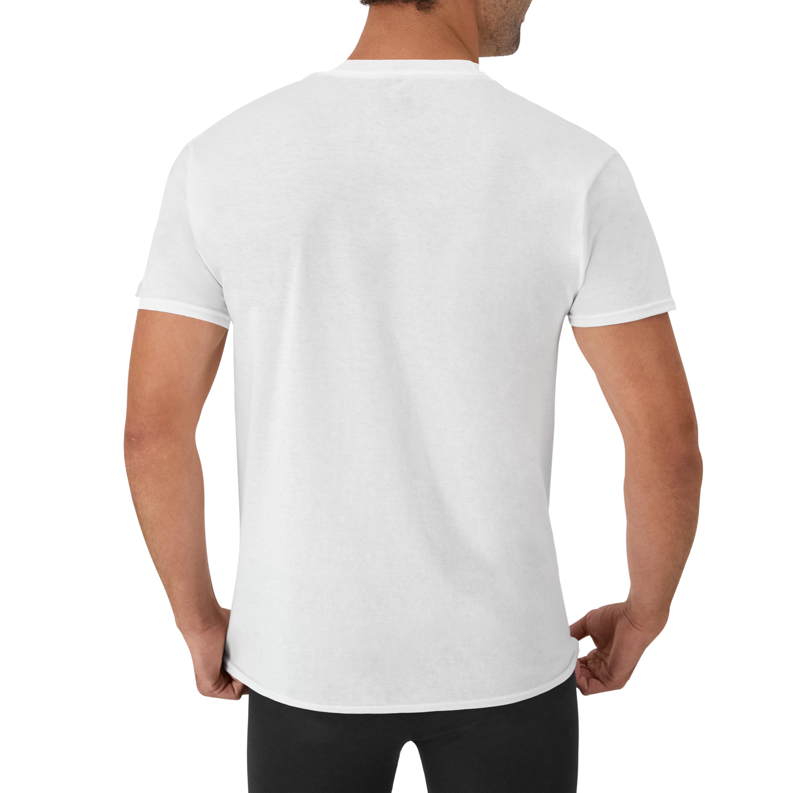 Hanes Mens Cotton, Moisture-wicking V-neck Tee Undershirts, Multiple Packs And Colors, White, Large US