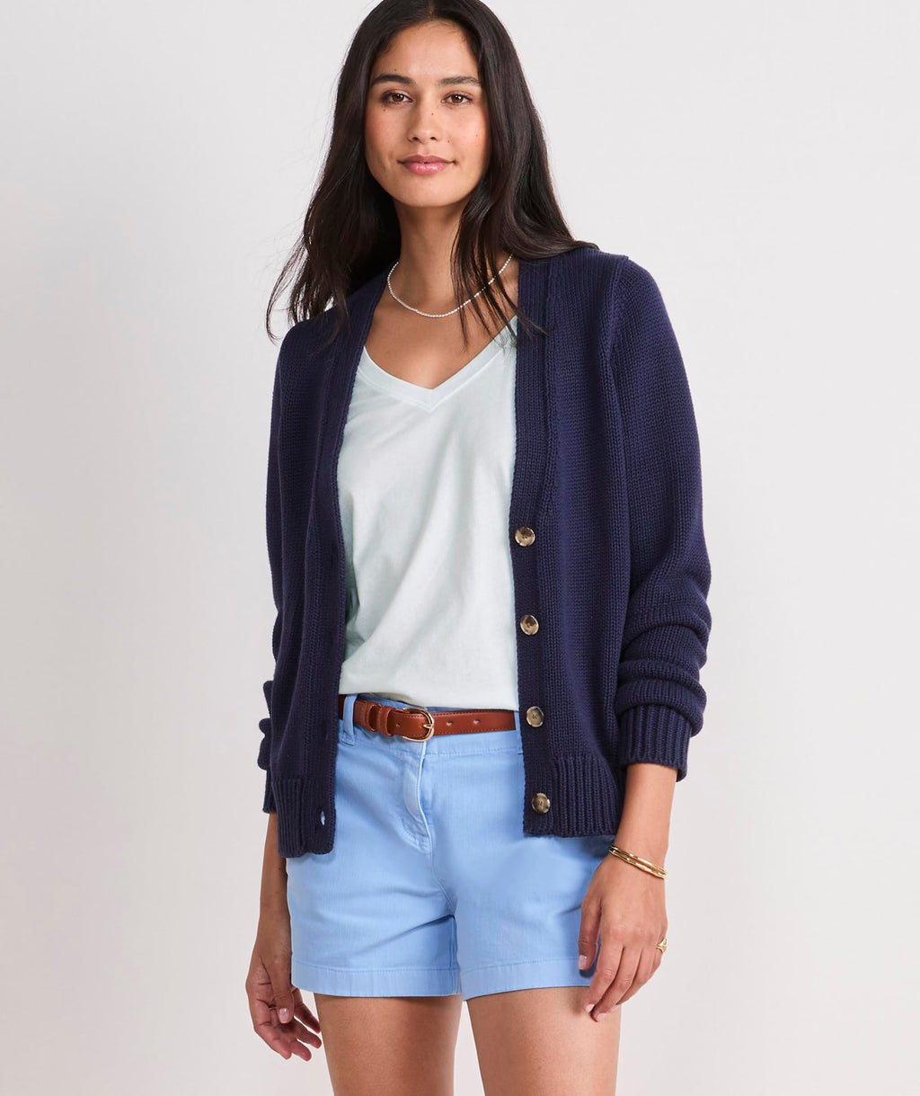 vineyard vines Katie Cotton Cardigan, Nautical Navy, M