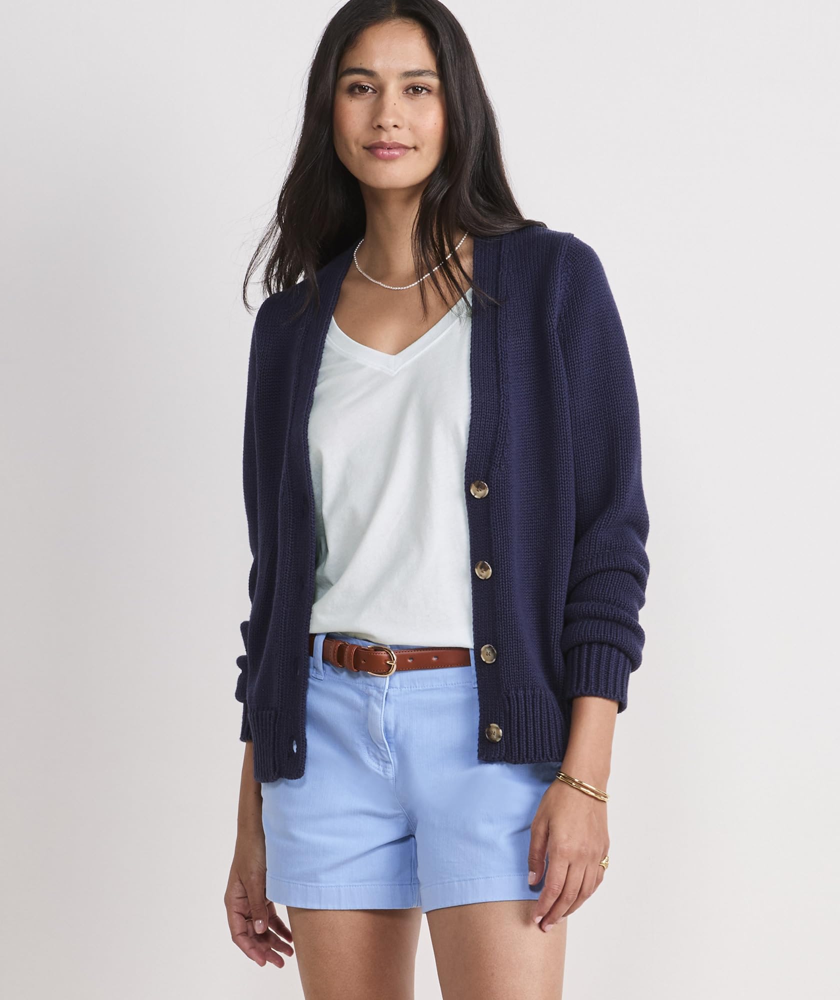 vineyard vines Katie Cotton Cardigan, Nautical Navy, M