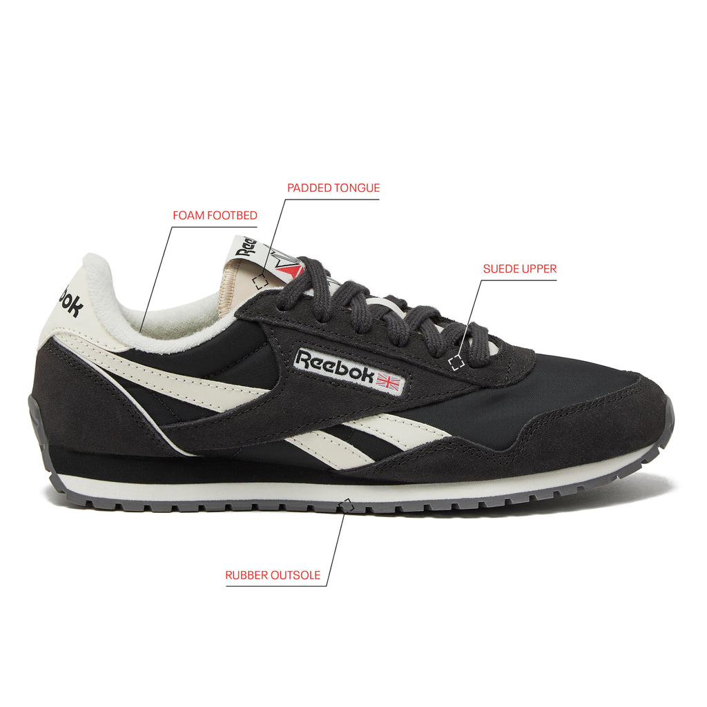 Reebok Women's Classic AZ Legacy Sneakers for Women, Casual Athletic Womens Shoes, Washed Black/Washed Black/Chalk, 7
