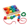 Melissa & Doug Primary Lacing Beads – 30 Wooden Beads for Crafts & 2 Laces in Toy Storage Box, Small Beads for Kids Arts and Crafts Kits, Preschool Learning Toys for Girls & Boys Ages 3+