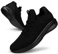 Pujcs Slip on Sneakers Mens Tennis Shoes Work Shoes Lightweight Walking Sneakers Running Shoes for Gym Sports Atheletic Workout All Black Size 9