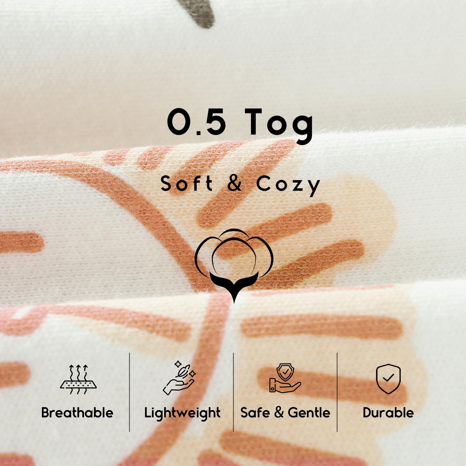 Yoofoss Baby Sleep Sack 12-18 Months 0.5 Tog Wearable Blanket for Baby, 3 Pack 100% Organic Cotton Infant Toddler Sleeping Sack 2-Way Zipper Lightweight Sleep Sack