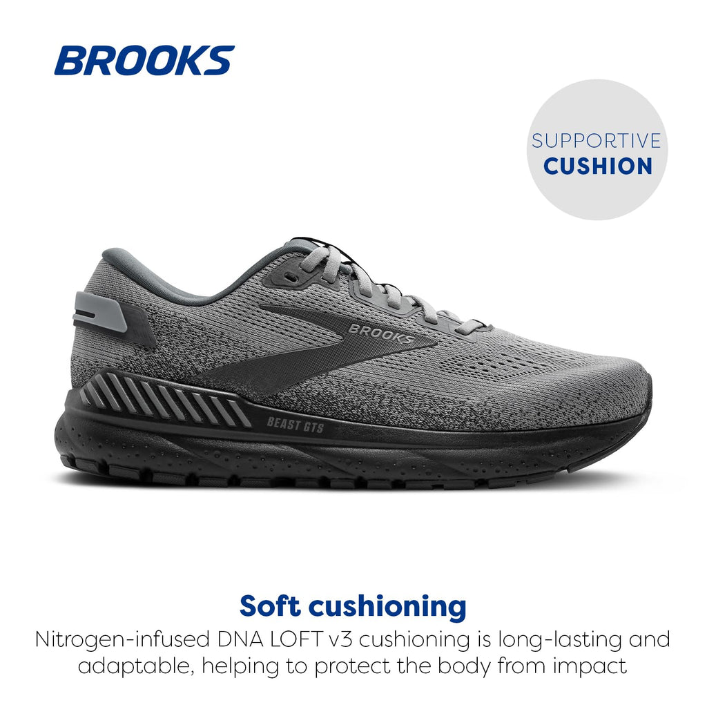 Brooks Men’s Beast GTS 24 Supportive Running & Walking Shoe - Primer Grey/Ebony - 13 Medium