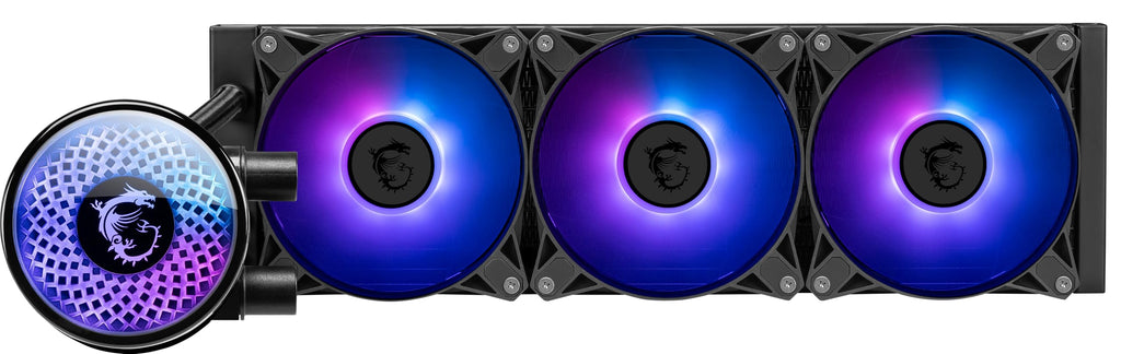 MSI MAG Coreliquid A12 360 - AIO ARGB CPU Liquid Cooler - 360mm Radiator - LGA 1700 Ready - Double Ball Bearring120mm ARGB PWM Fans x3, Rotatable Blockhead, LGA 1700/1851, AM5 / AM4, Black
