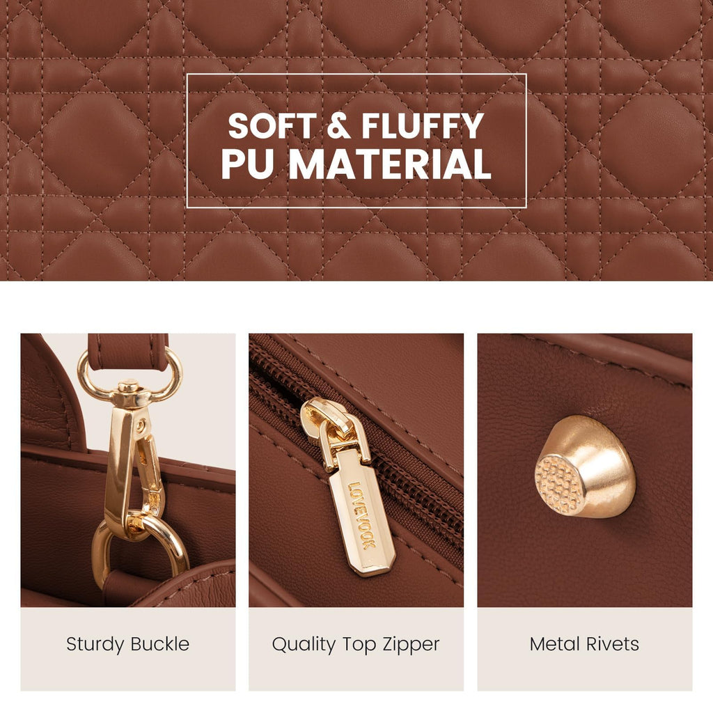 LOVEVOOK Purses and Handbags for Women, Handbags Shoulder Bags Black Purses and PU Leather Top Handles for Lady