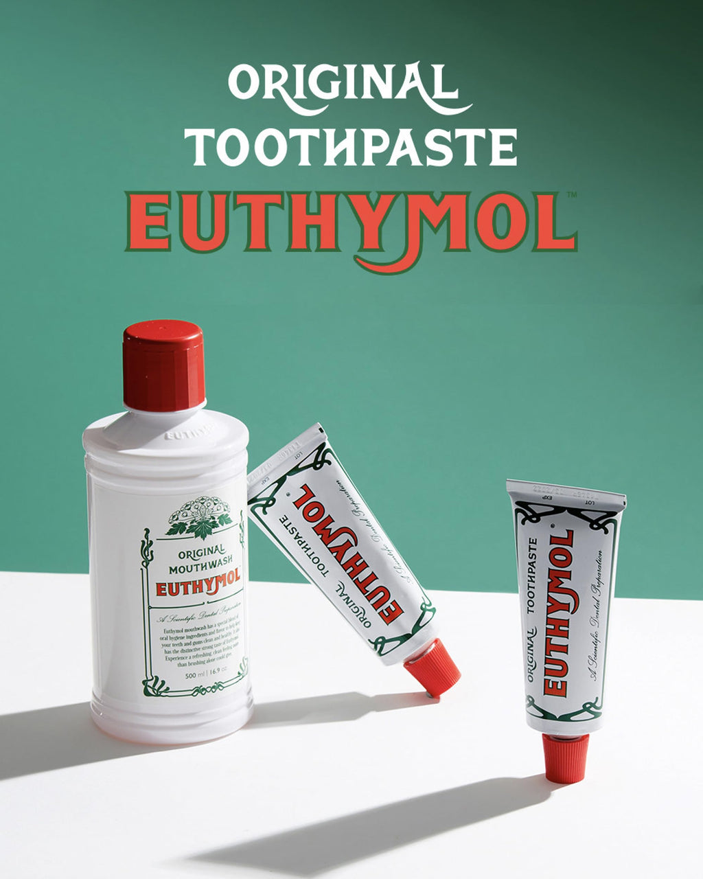 EUTHYMOL Original Pink Toothpaste (3.7fl oz*3, Pack of 3) - Fluoride-Free Toothpaste for Sensitive Teeth & Gum. Bad Breath, Cavity Prevention, 12-Hour Long Lasting Freshness with Wintergreen