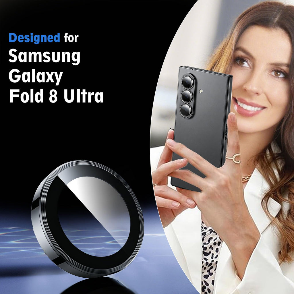 SiHPuoy Camera Lens Protector for Samsung Galaxy Z Fold 8 Ultra, Black