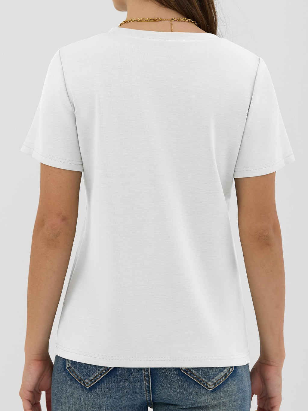 ANRABESS Women Short Sleeve Tops Summer Basic Tee Wrinkle-Free Trendy Cute T Shirts 2026 Spring Business Casual Outfits White Medium