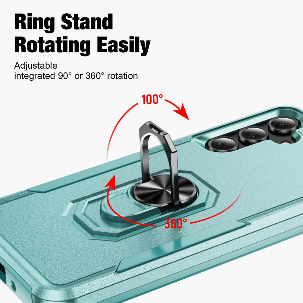 Bonkier for Samsung Galaxy A26 5G Phone Case [15 FT Military Grade Drop Protection] with 2X Tempered Glass Screen Protector, Heavy-Duty Shockproof Magnetic Kickstand Case for Galaxy A26 5G (Green)