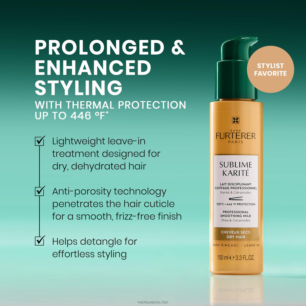 René Furterer Sublime Karité Professional Smoothing Milk - Shea butter, Ylang-Ylang Essential Oil & Ceramides 3.3 fl oz.